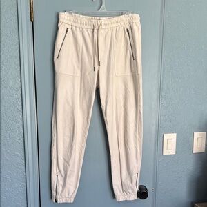 Athleta White Jogger Sweatpants Relaxed Fit